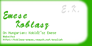 emese koblasz business card